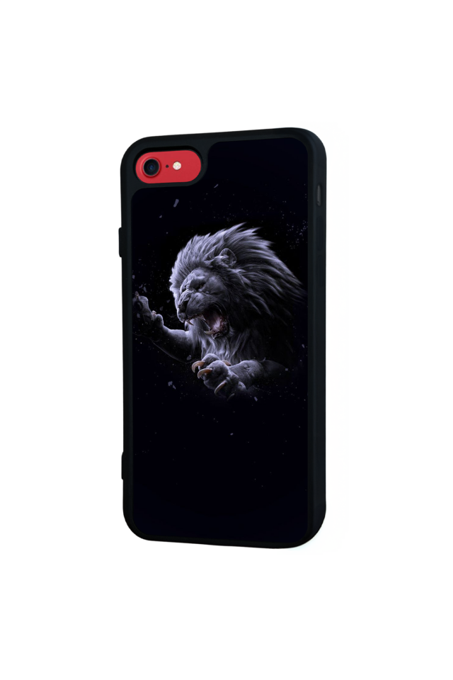 iPhone SE Uyumlu Aslan Tasarımlı Glossy Premium Kılıf
