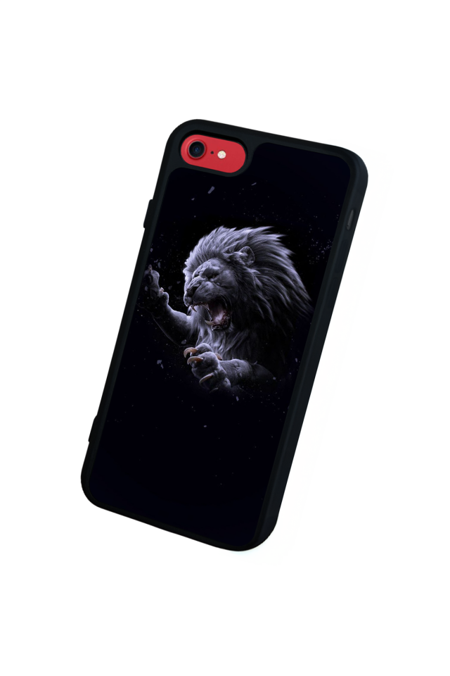 iPhone SE Uyumlu Aslan Tasarımlı Glossy Premium Kılıf