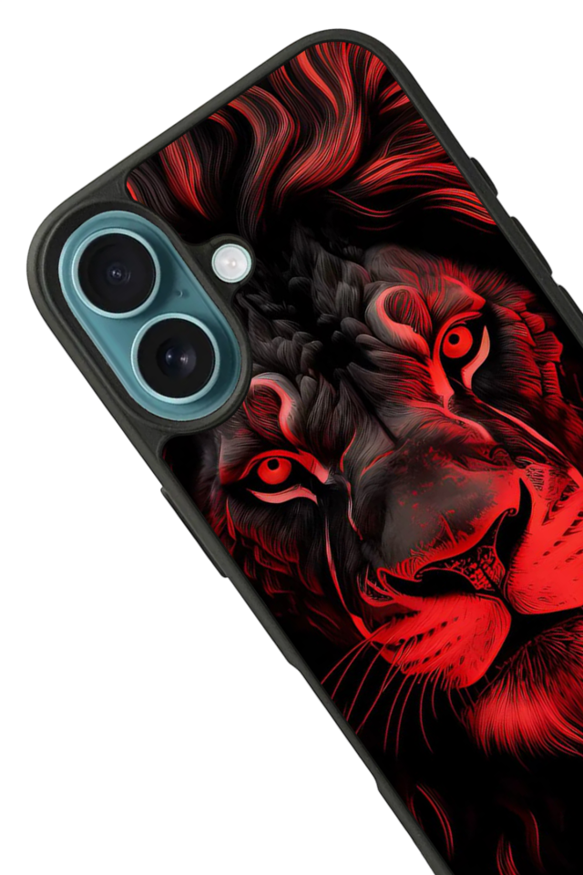 iPhone 16 Plus Uyumlu Aslan Tasarımlı Glossy Premium Kılıf
