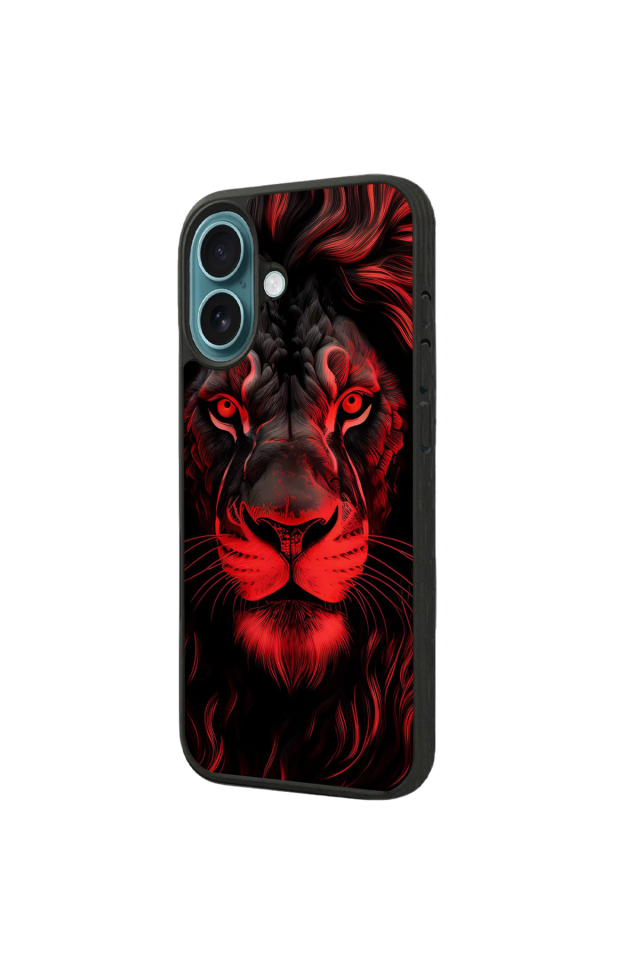 iPhone 16 Plus Uyumlu Aslan Tasarımlı Glossy Premium Kılıf