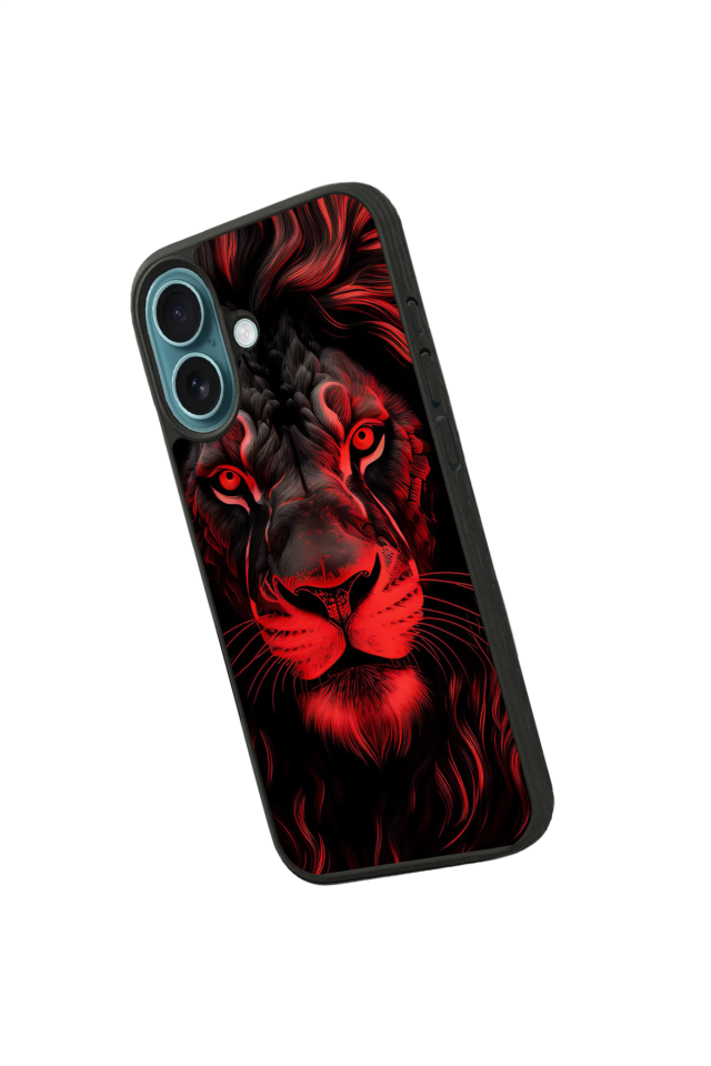 iPhone 16 Plus Uyumlu Aslan Tasarımlı Glossy Premium Kılıf