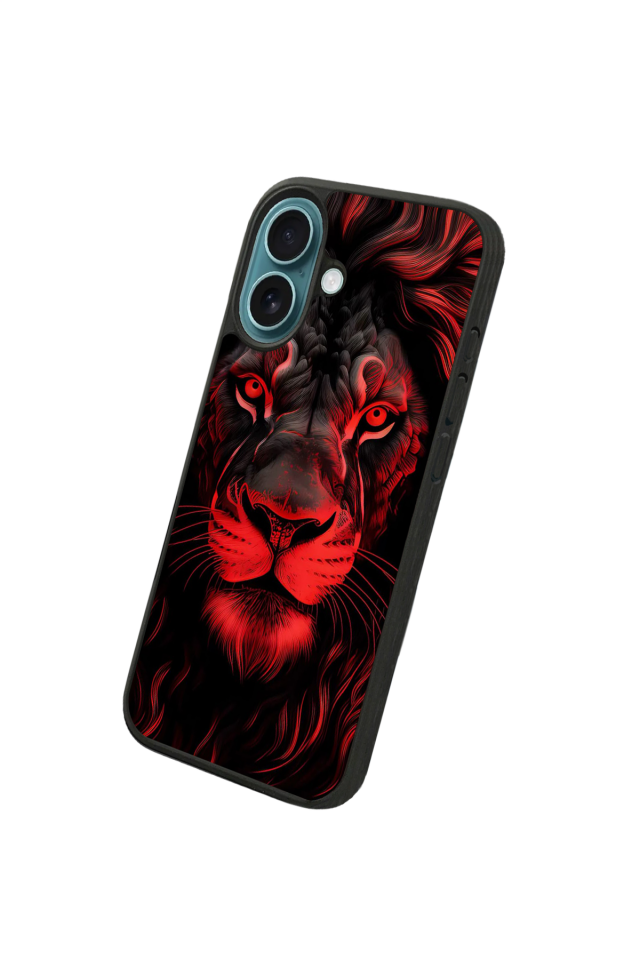 iPhone 16 Plus Uyumlu Aslan Tasarımlı Glossy Premium Kılıf