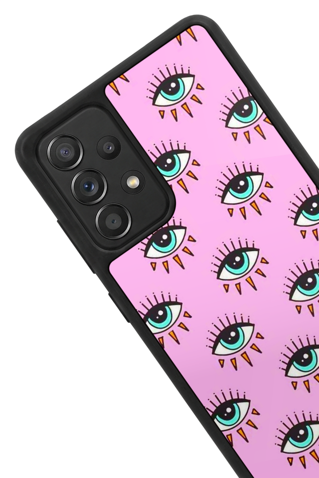 Samsung Galaxy A72 Uyumlu Göz Tasarımlı Glossy Premium Kılıf