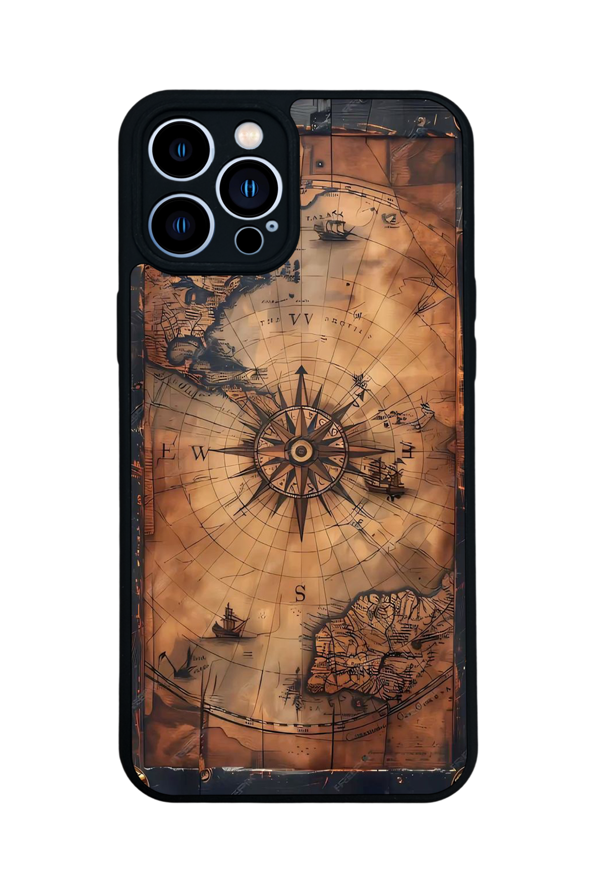 iPhone 12 Pro Max Uyumlu Harita Tasarımlı Glossy Premium Kılıf