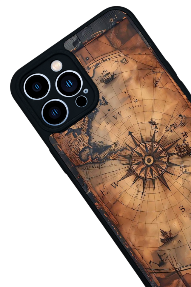 iPhone 12 Pro Max Uyumlu Harita Tasarımlı Glossy Premium Kılıf