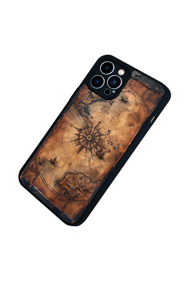 iPhone 12 Pro Max Uyumlu Harita Tasarımlı Glossy Premium Kılıf