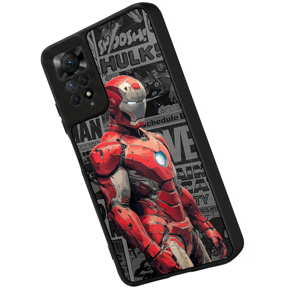 Xiaomi Redmi Note 11 Pro Uyumlu  Iron Man ( Demir Adam ) Tasarımlı Glossy Premium Kılıf