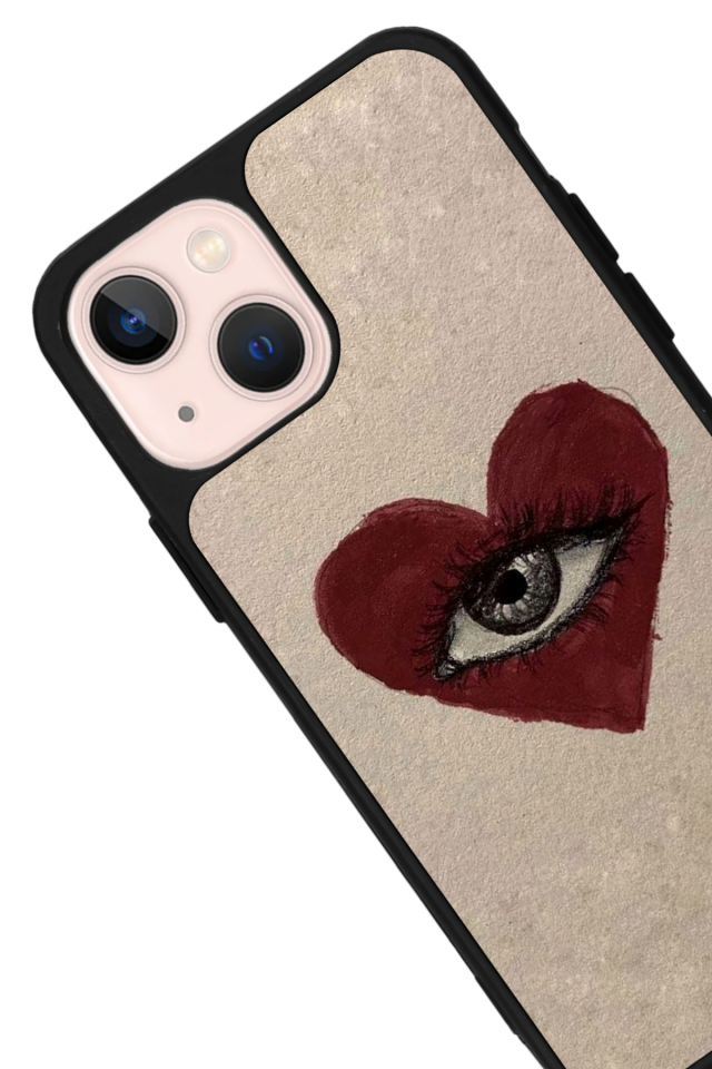 iPhone 13 Mini Uyumlu Kalp Love Tasarımlı Glossy Premium Kılıf
