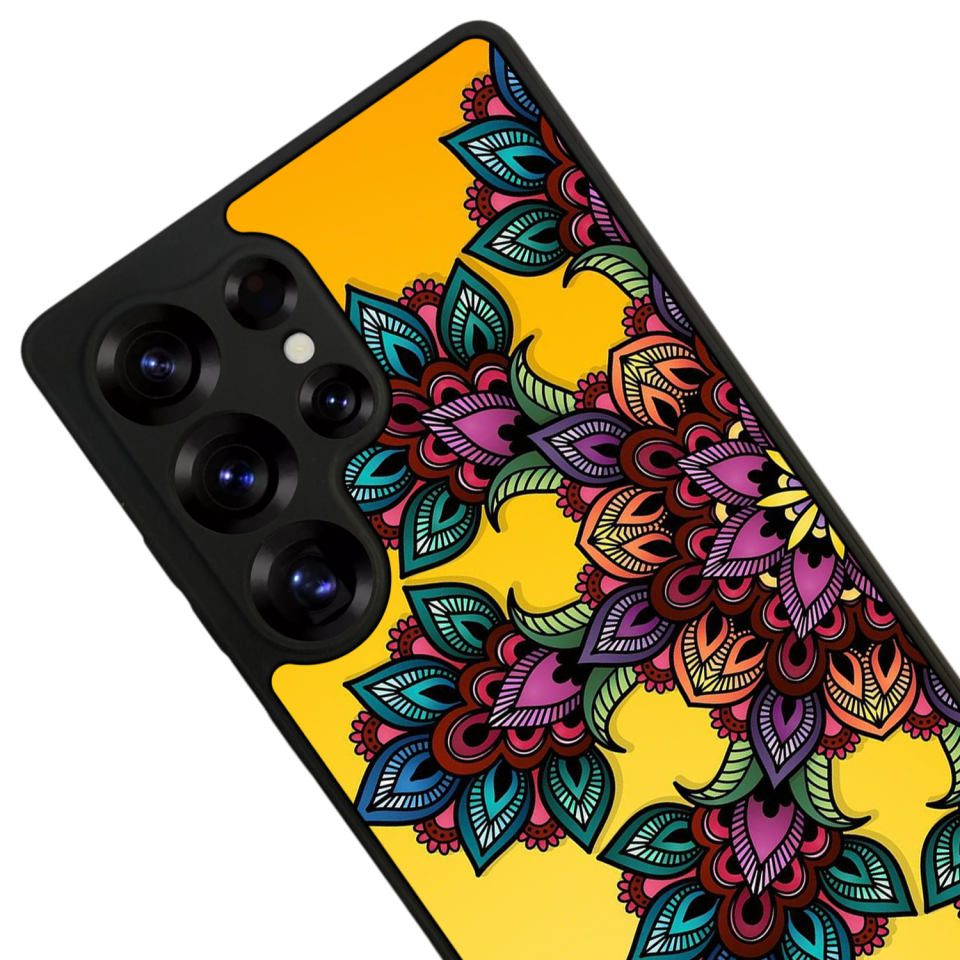 Samsung Galaxy S25 Ultra Uyumlu Mandala Tasarımlı Glossy Premium Kılıf