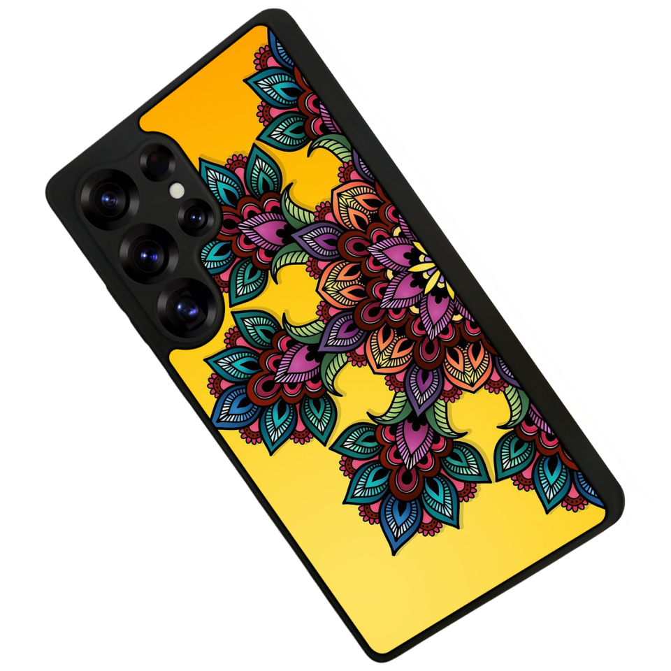 Samsung Galaxy S25 Ultra Uyumlu Mandala Tasarımlı Glossy Premium Kılıf