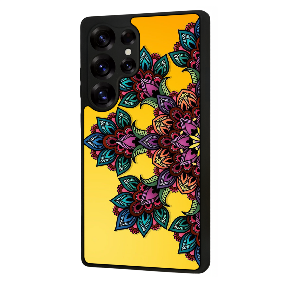Samsung Galaxy S25 Ultra Uyumlu Mandala Tasarımlı Glossy Premium Kılıf