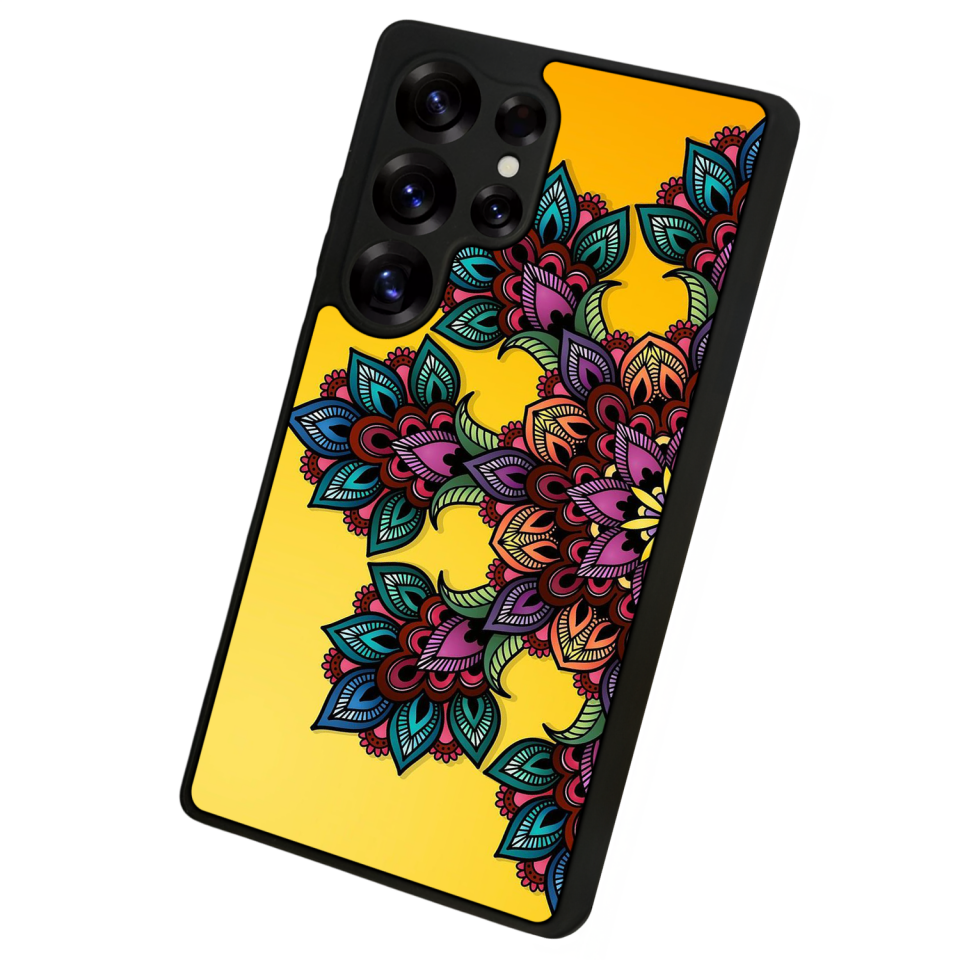 Samsung Galaxy S25 Ultra Uyumlu Mandala Tasarımlı Glossy Premium Kılıf