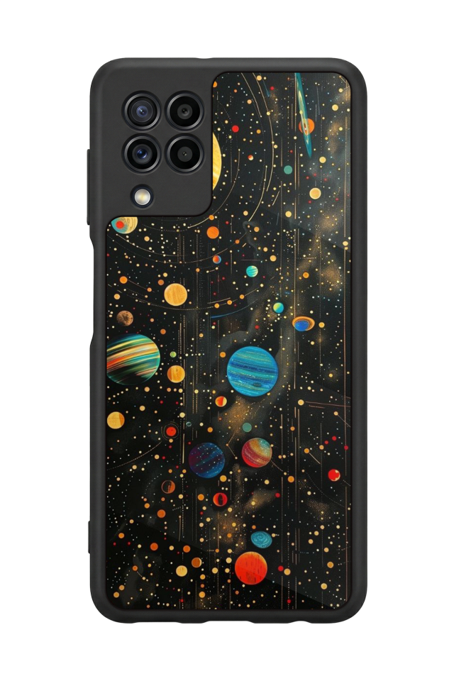 Samsung Galaxy M22 Uyumlu Uzay Tasarımlı Glossy Premium Kılıf