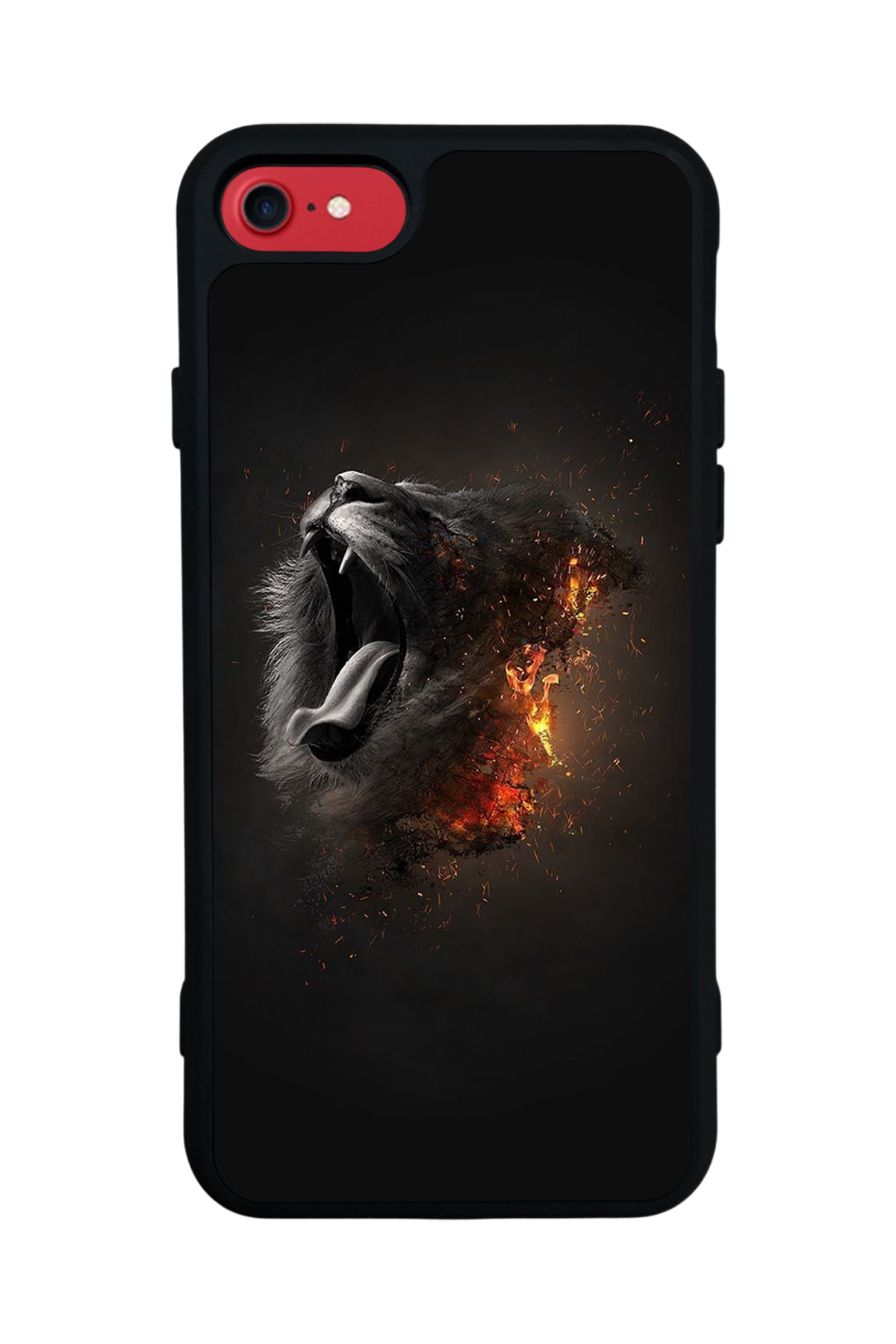 iPhone SE Uyumlu Aslan Tasarımlı Glossy Premium Kılıf