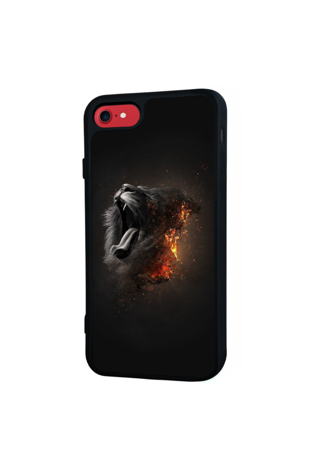iPhone SE Uyumlu Aslan Tasarımlı Glossy Premium Kılıf