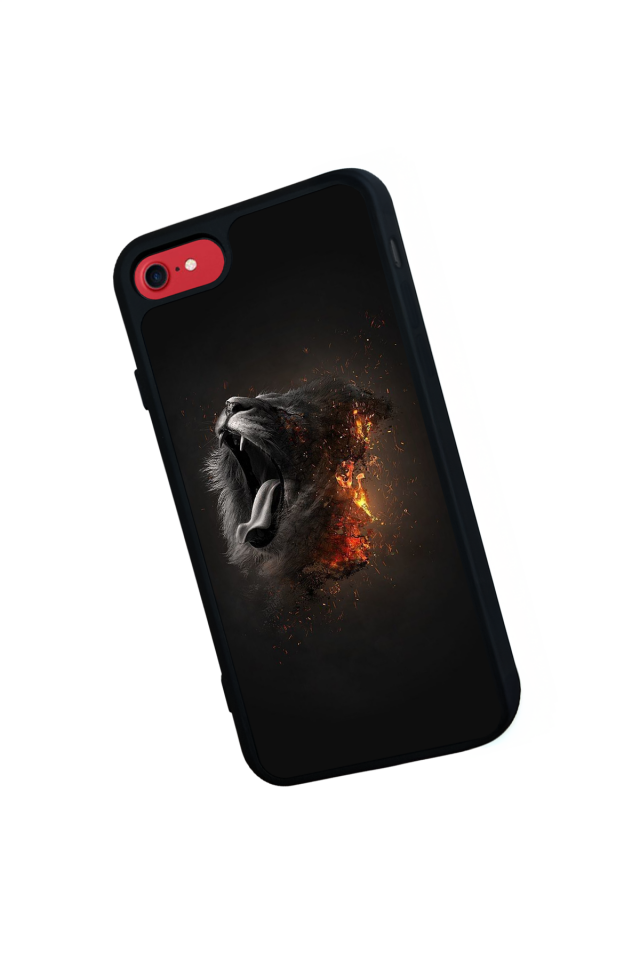 iPhone SE Uyumlu Aslan Tasarımlı Glossy Premium Kılıf