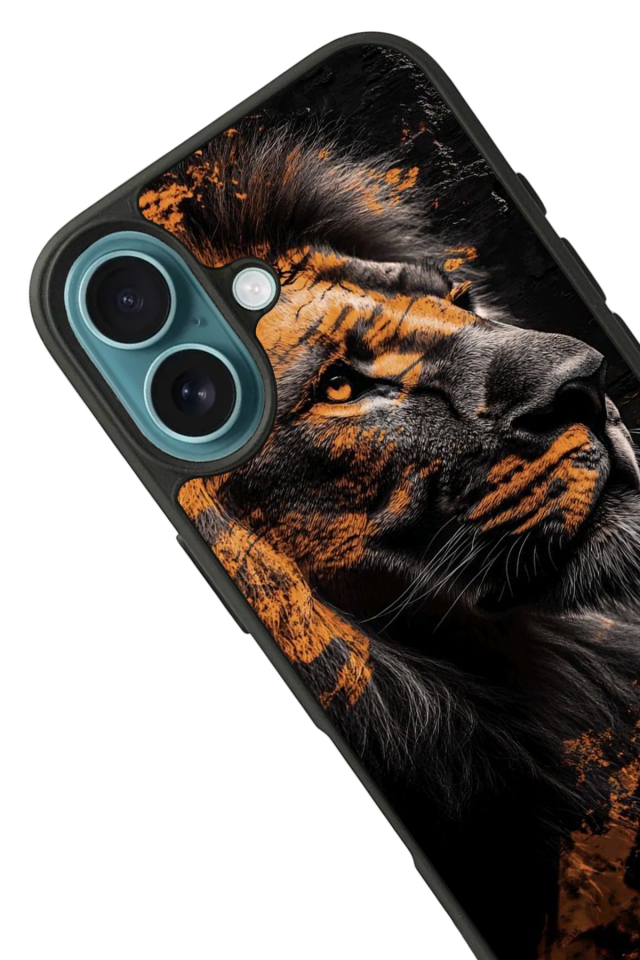 iPhone 16 Plus Uyumlu Aslan Tasarımlı Glossy Premium Kılıf