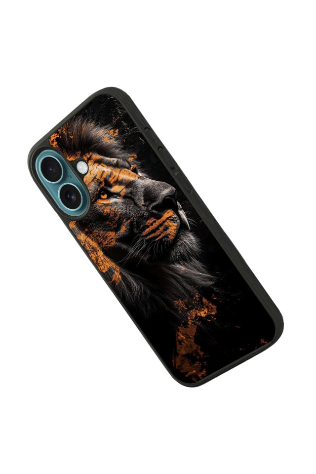iPhone 16 Plus Uyumlu Aslan Tasarımlı Glossy Premium Kılıf