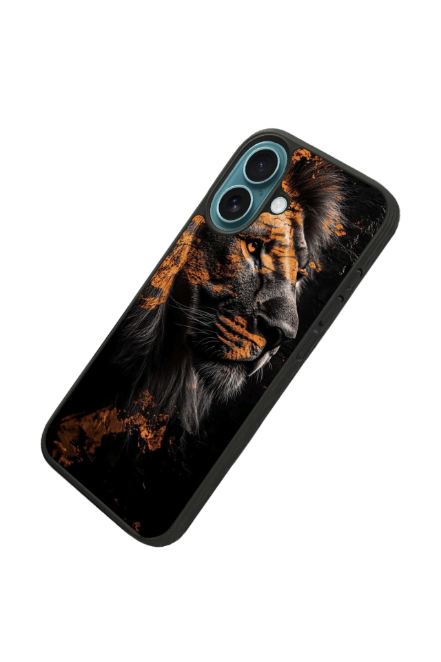 iPhone 16 Plus Uyumlu Aslan Tasarımlı Glossy Premium Kılıf