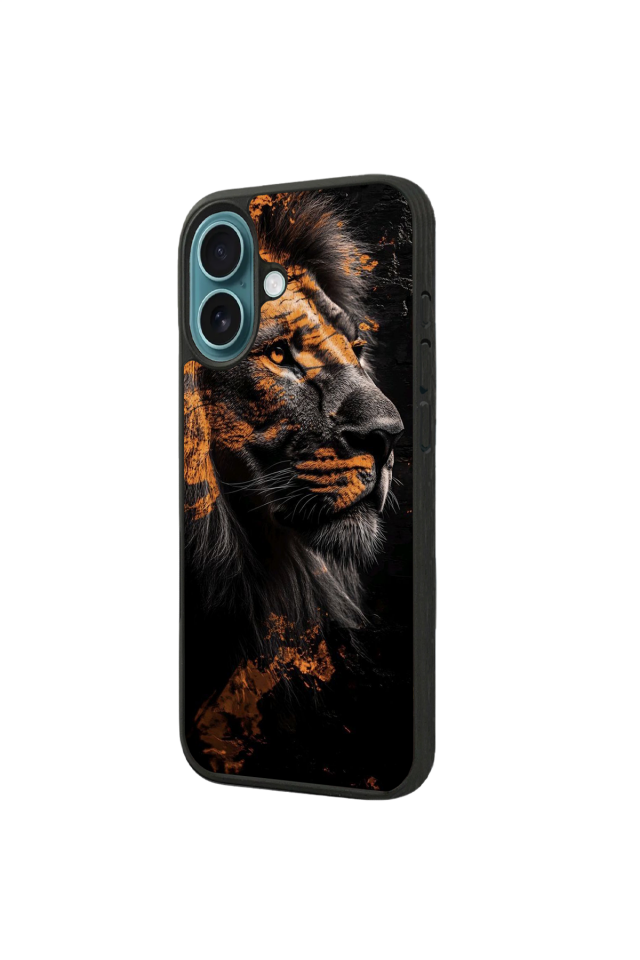 iPhone 16 Plus Uyumlu Aslan Tasarımlı Glossy Premium Kılıf