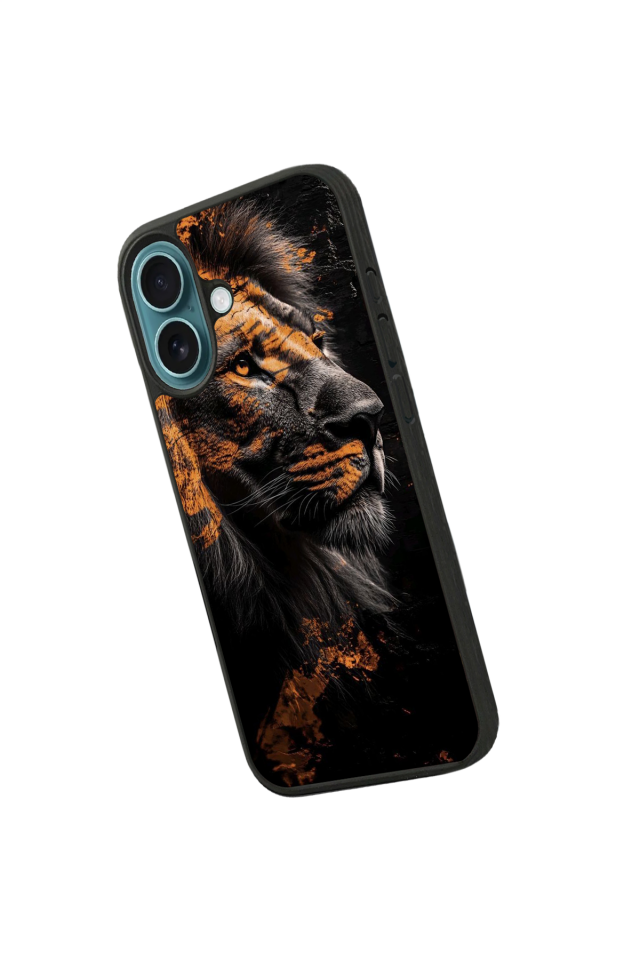iPhone 16 Plus Uyumlu Aslan Tasarımlı Glossy Premium Kılıf