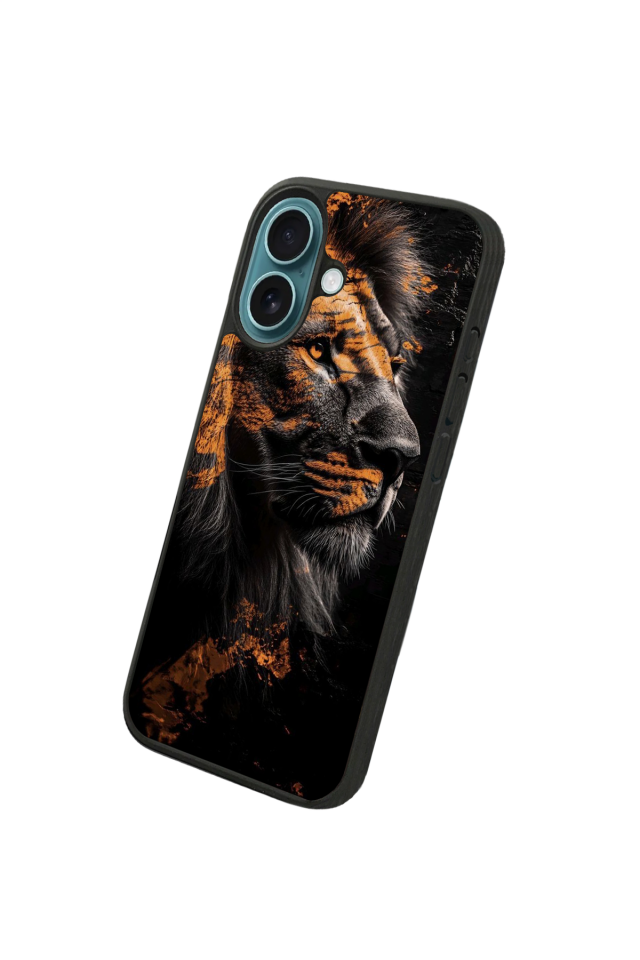 iPhone 16 Plus Uyumlu Aslan Tasarımlı Glossy Premium Kılıf