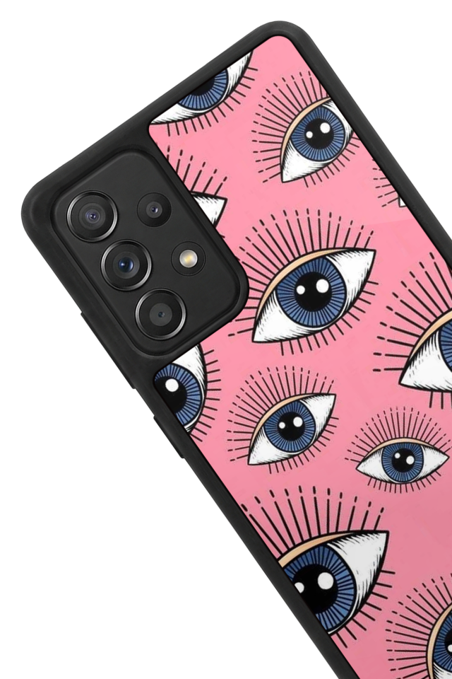 Samsung Galaxy A72 Uyumlu Göz Tasarımlı Glossy Premium Kılıf