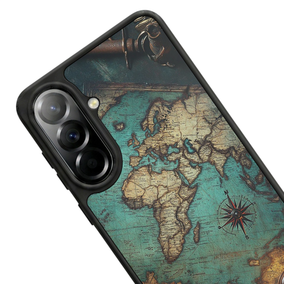 Samsung Galaxy A57 Uyumlu Harita Tasarımlı Glossy Premium Kılıf