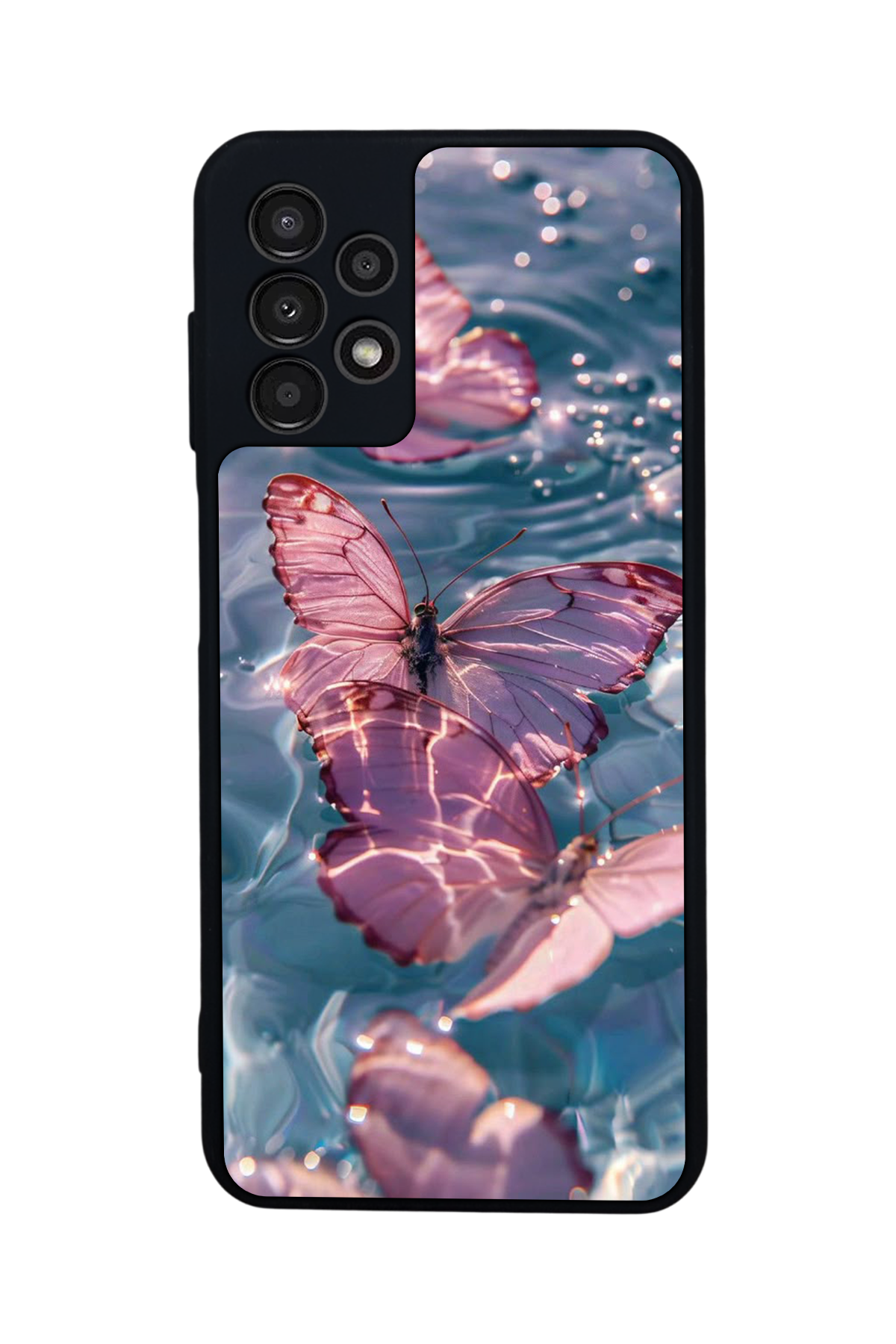 Samsung Galaxy A13 Uyumlu Kelebek Tasarımlı Glossy Premium Kılıf
