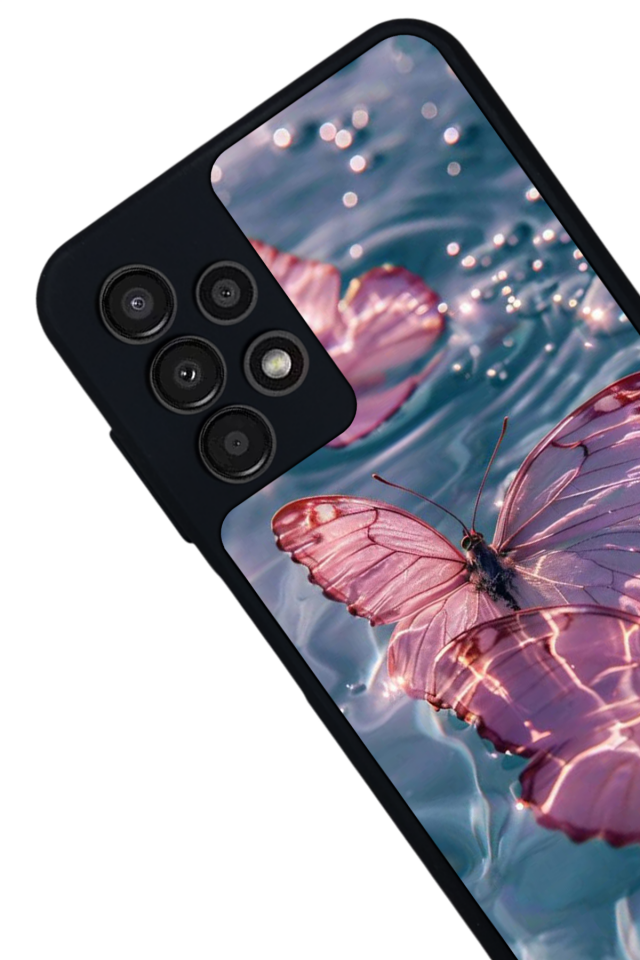 Samsung Galaxy A13 Uyumlu Kelebek Tasarımlı Glossy Premium Kılıf