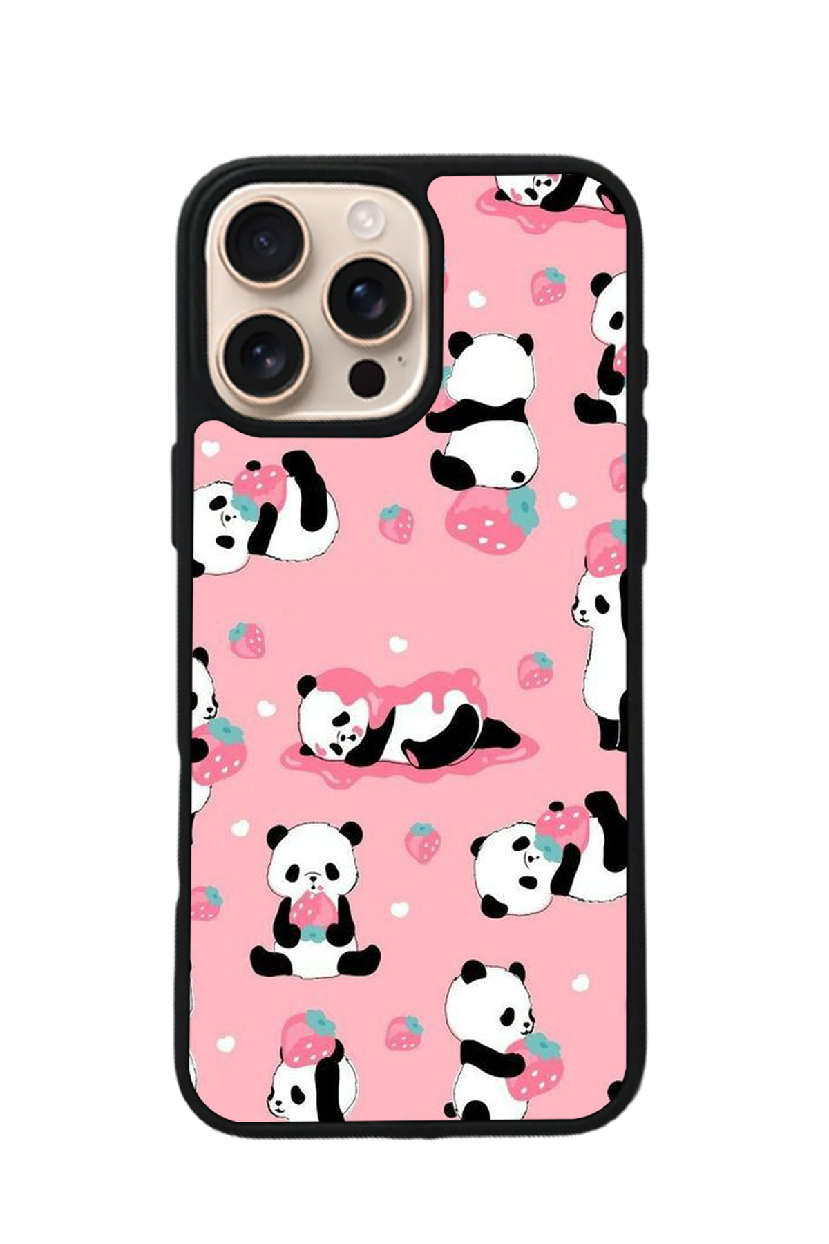 iPhone 15 Pro Uyumlu Panda Tasarımlı Glossy Premium Kılıf