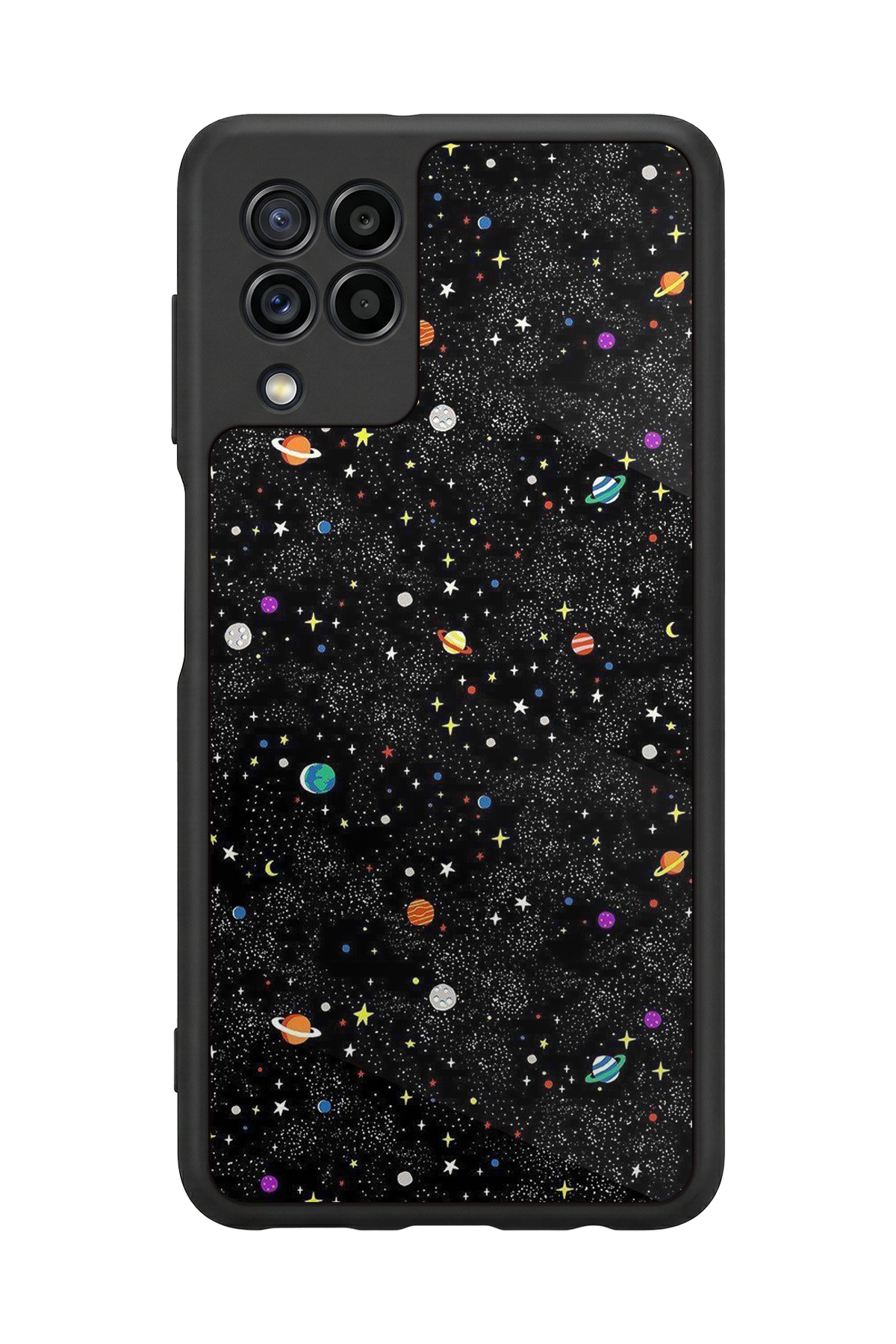 Samsung Galaxy M22 Uyumlu Uzay Tasarımlı Glossy Premium Kılıf