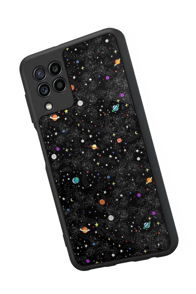 Samsung Galaxy M22 Uyumlu Uzay Tasarımlı Glossy Premium Kılıf
