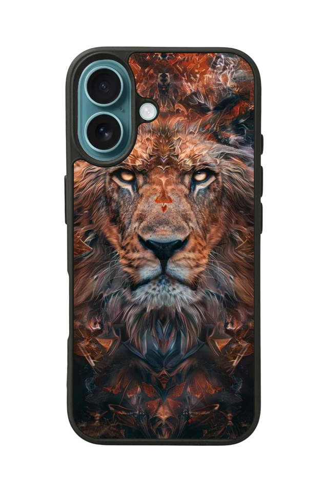 iPhone 16 Plus Uyumlu Aslan Tasarımlı Glossy Premium Kılıf