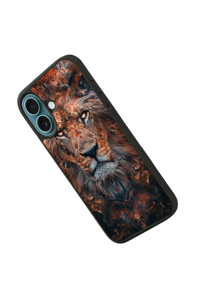 iPhone 16 Plus Uyumlu Aslan Tasarımlı Glossy Premium Kılıf