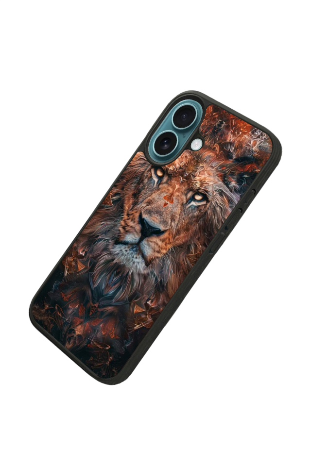 iPhone 16 Plus Uyumlu Aslan Tasarımlı Glossy Premium Kılıf