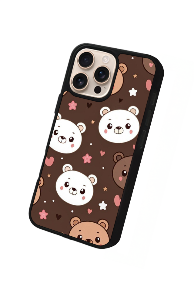 iPhone 15 Pro Uyumlu Ayı Tasarımlı Glossy Premium Kılıf