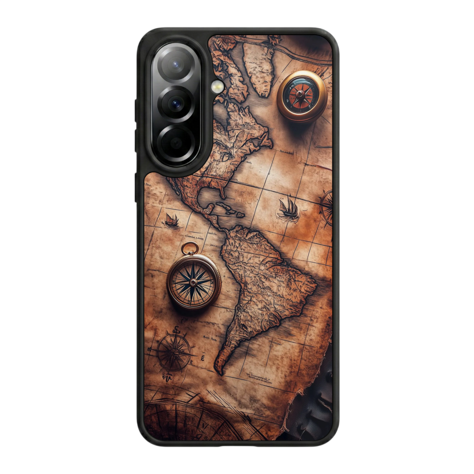 Samsung Galaxy A57 Uyumlu Harita Tasarımlı Glossy Premium Kılıf