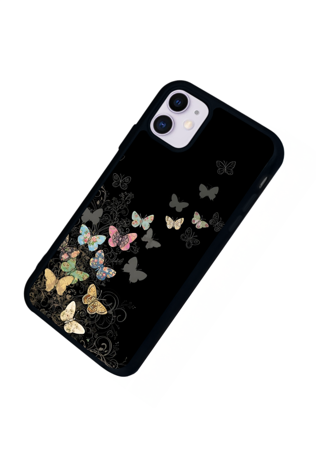 iPhone 11 Uyumlu Kelebek Tasarımlı Glossy Premium Kılıf