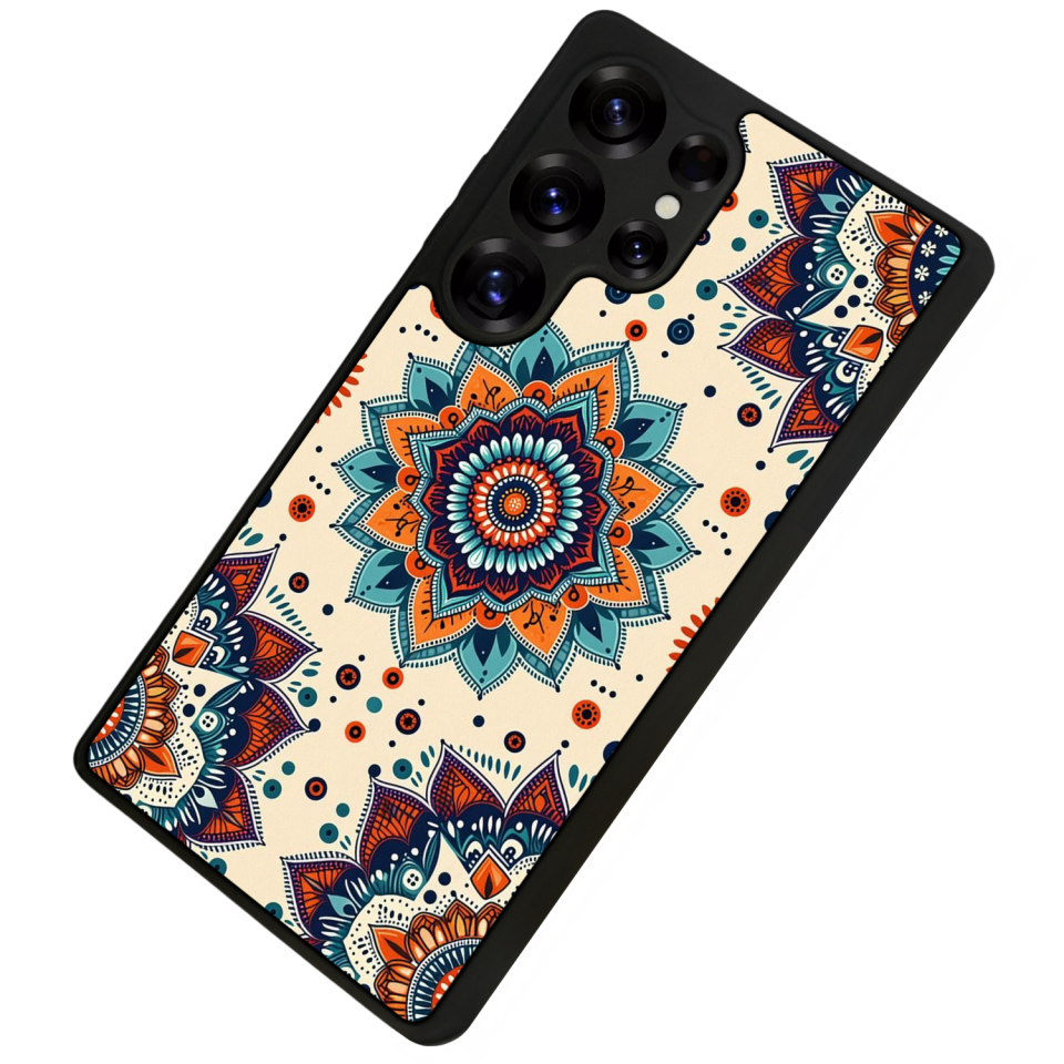 Samsung Galaxy S25 Ultra Uyumlu Mandaal Tasarımlı Glossy Premium Kılıf