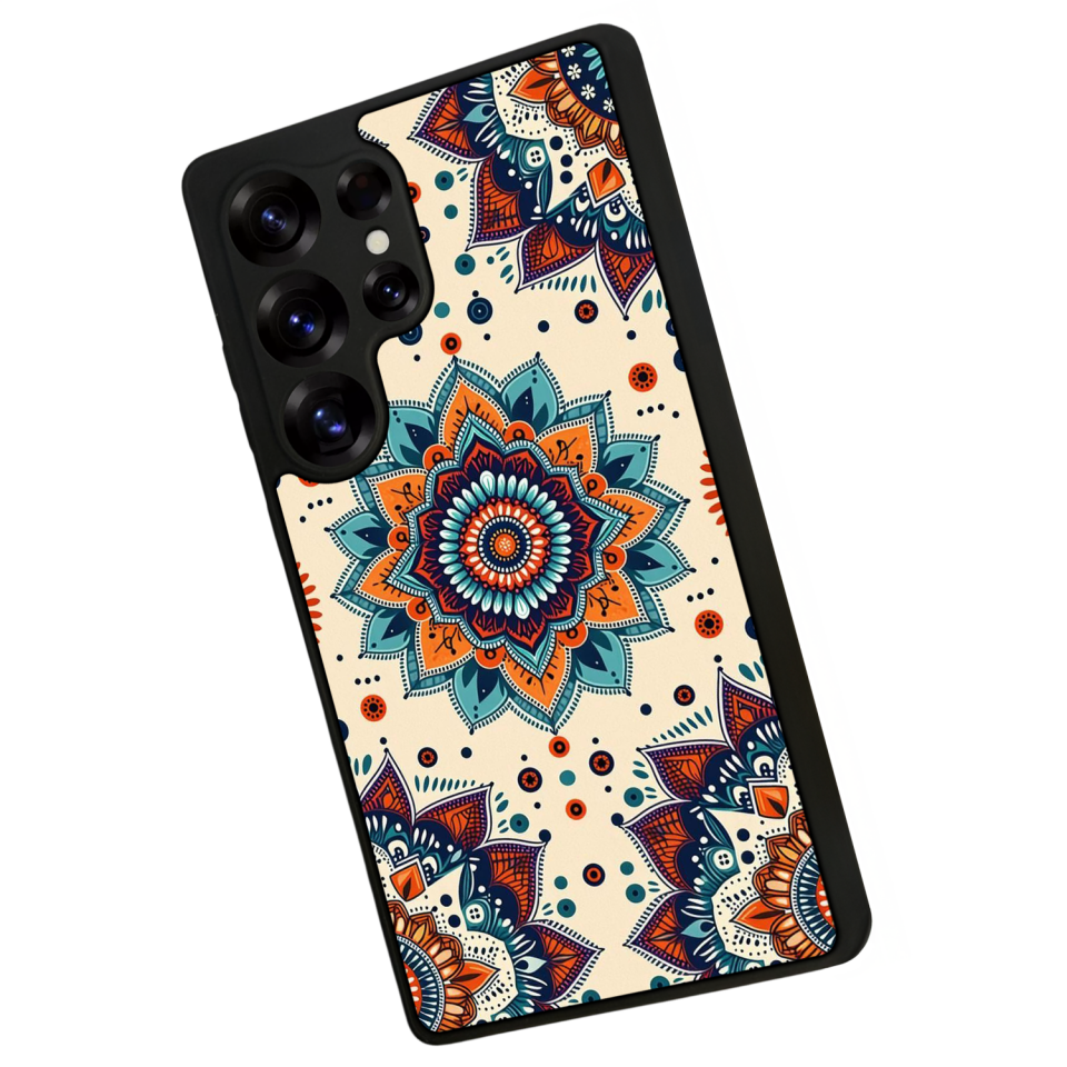 Samsung Galaxy S25 Ultra Uyumlu Mandaal Tasarımlı Glossy Premium Kılıf