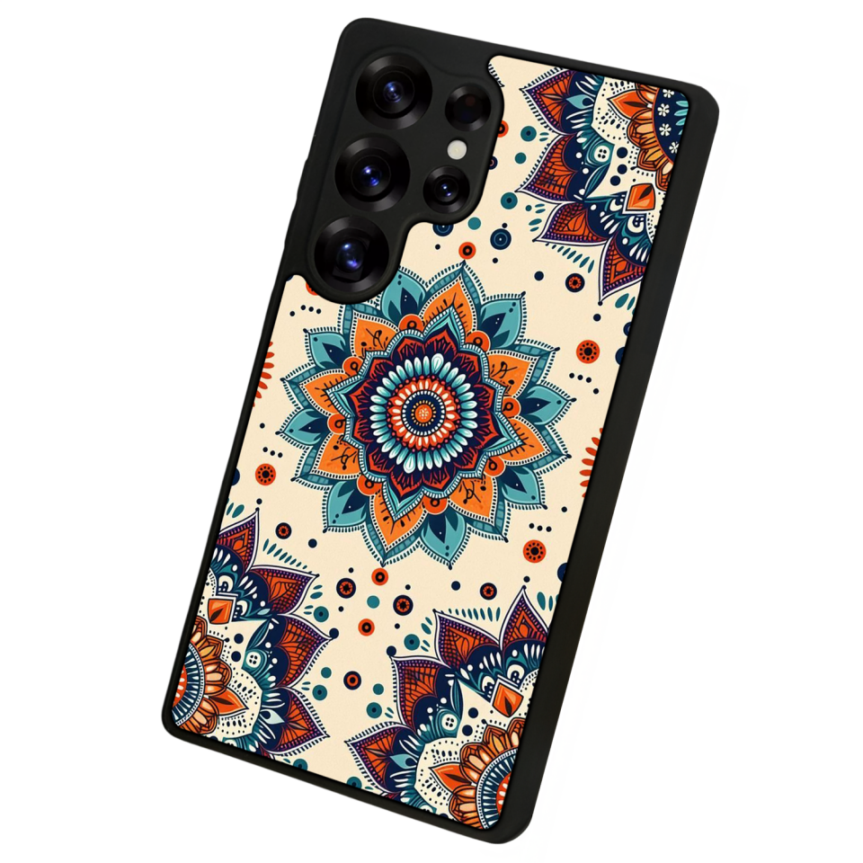 Samsung Galaxy S25 Ultra Uyumlu Mandaal Tasarımlı Glossy Premium Kılıf