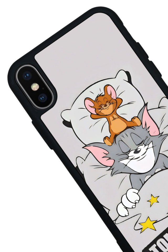 iPhone XS Max Uyumlu Tom And Jerry Tasarımlı Glossy Premium Kılıf