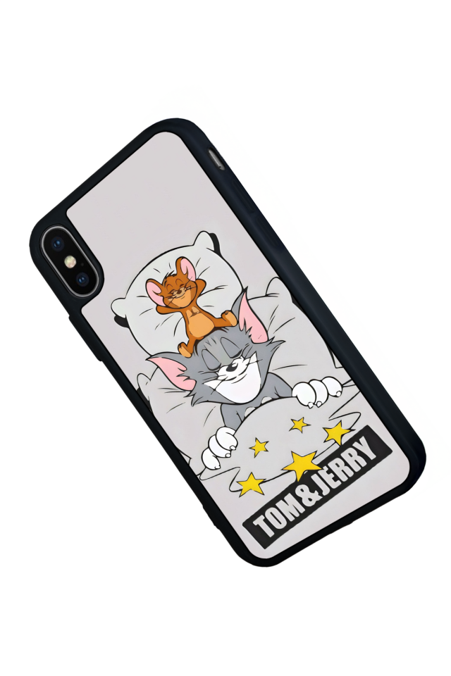 iPhone XS Max Uyumlu Tom And Jerry Tasarımlı Glossy Premium Kılıf