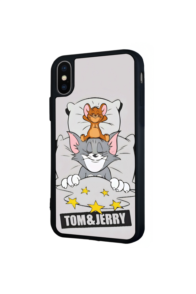 iPhone XS Max Uyumlu Tom And Jerry Tasarımlı Glossy Premium Kılıf