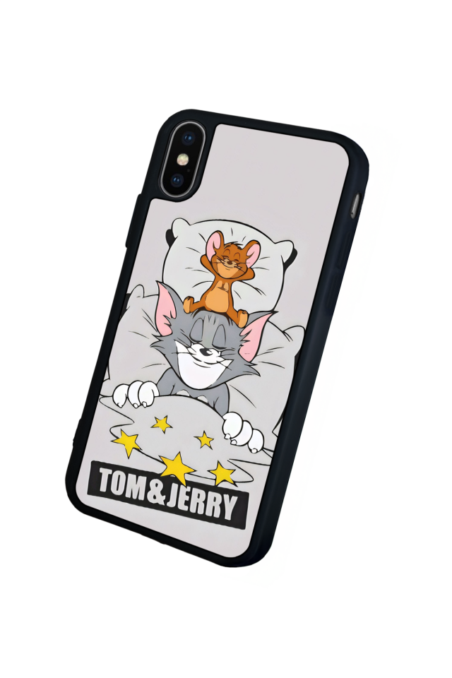 iPhone XS Max Uyumlu Tom And Jerry Tasarımlı Glossy Premium Kılıf