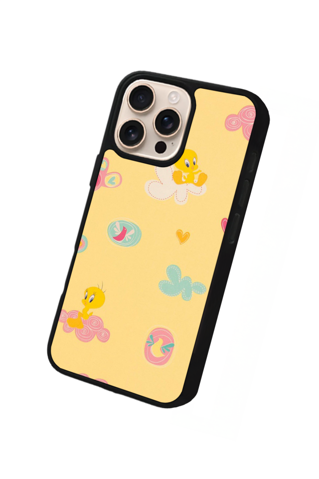 iPhone 16 Pro Uyumlu Tweety Tasarımlı Glossy Premium Kılıf