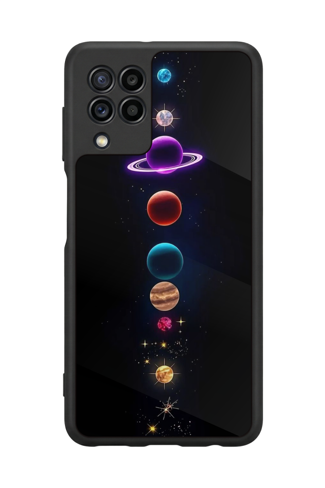 Samsung Galaxy M22 Uyumlu Uzay Tasarımlı Glossy Premium Kılıf