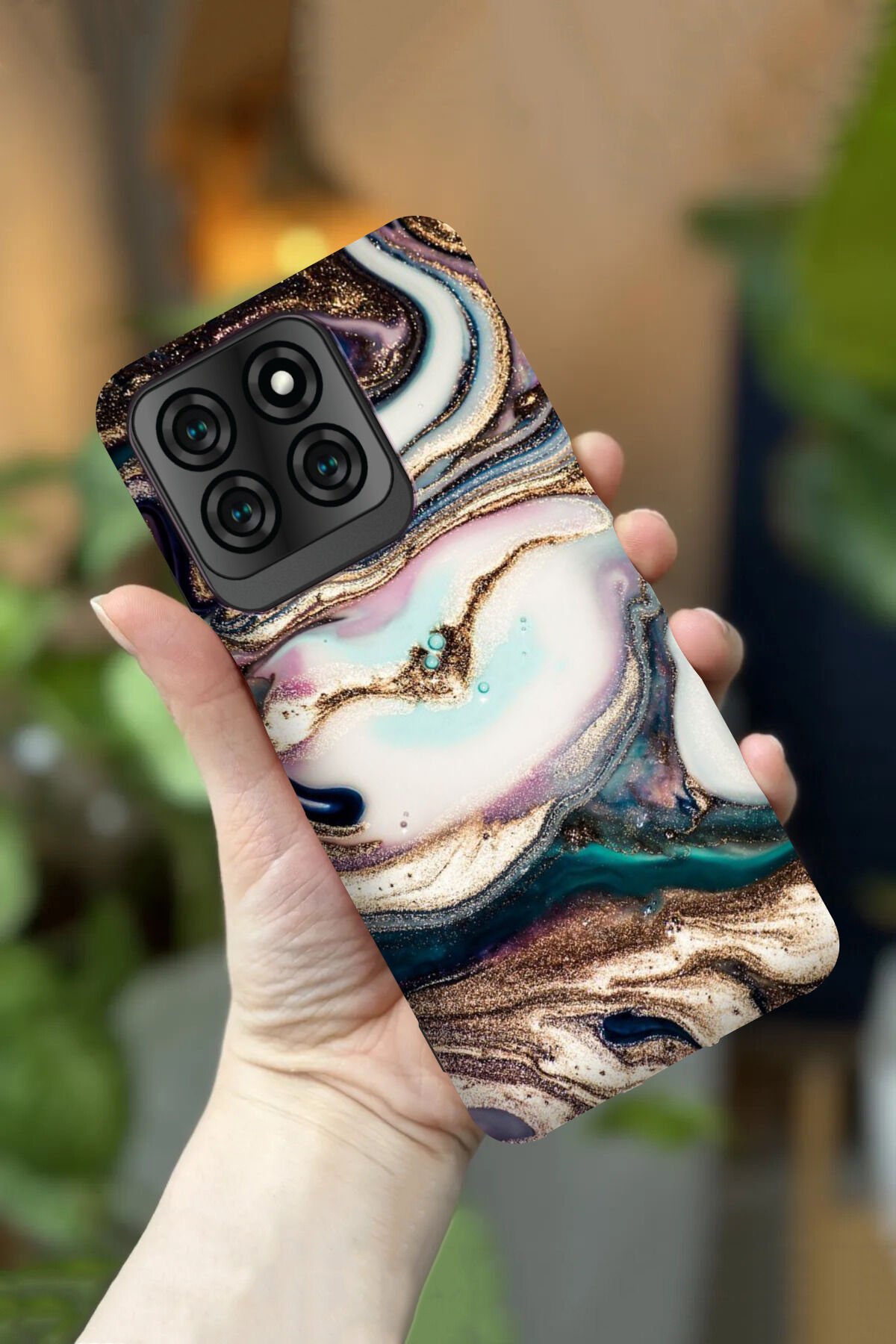 Reeder S71 Uyumlu Kamera Korumalı Karışık Renkli Mermer Desenli HD Baskılı Silikon Kılıf