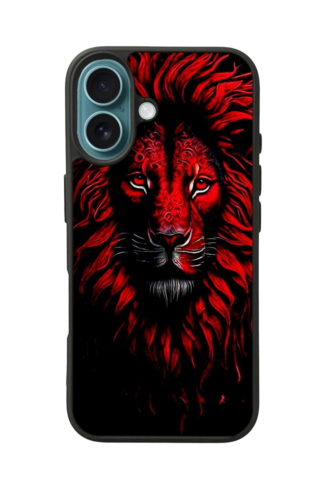 iPhone 16 Plus Uyumlu Aslan Tasarımlı Glossy Premium Kılıf